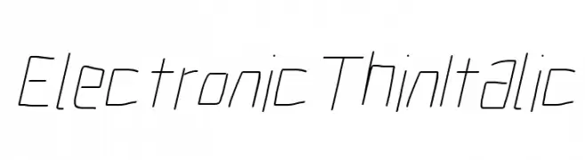 Electronic Thin Italic  フリーフォントのダウンロード