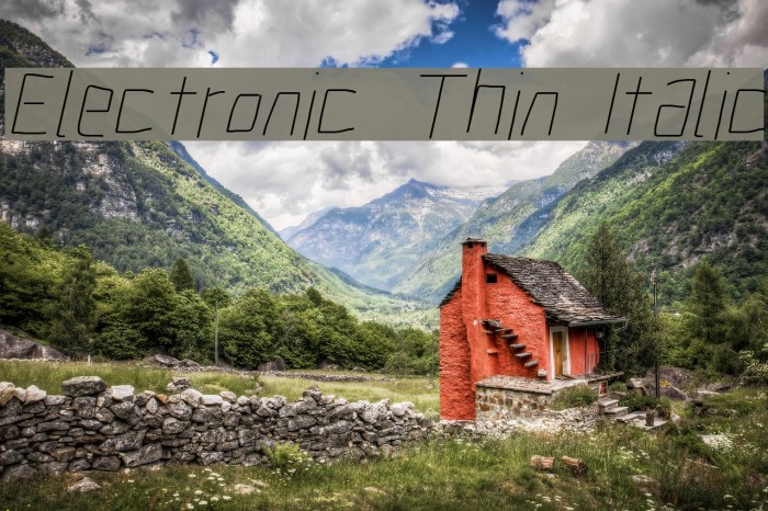 Electronic Thin Italic Example 2