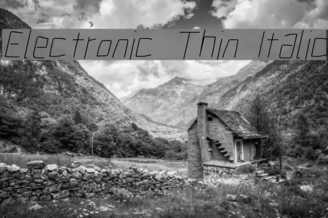 Electronic Thin Italic Font examples