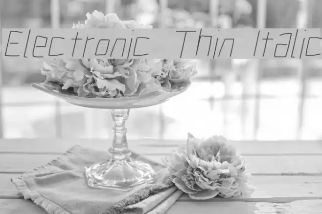Electronic Thin Italic Font examples