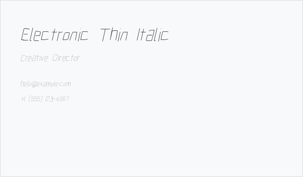 Electronic Thin Italic Business Card