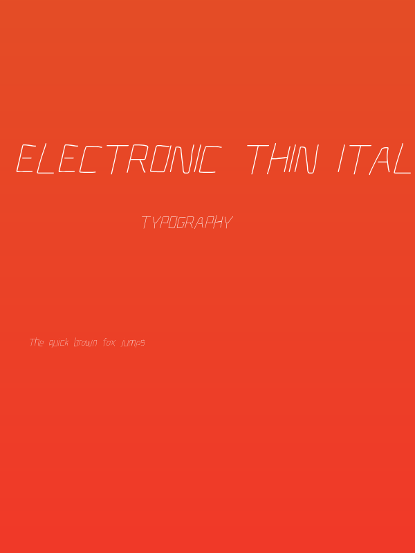Electronic Thin Italic Poster