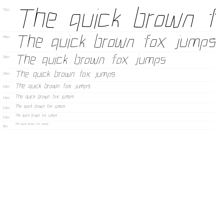 Electronic Thin Italic Waterfall