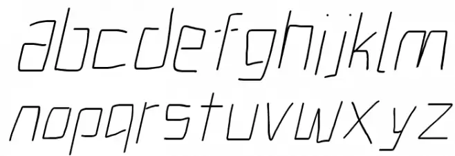 Electronic Thin Italic Caratteri MINUSCOLO