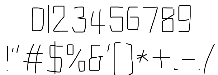 Electronic Thin Font OTHER CHARS