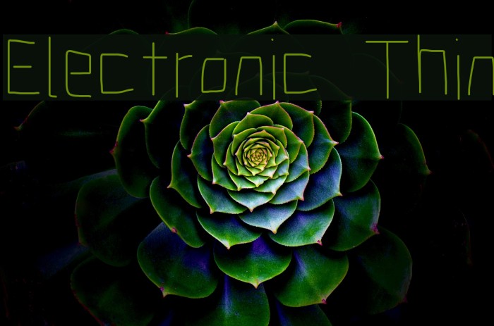 Electronic Thin Font examples