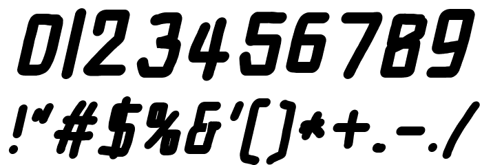 Electronic Titanium Italic Font OTHER CHARS