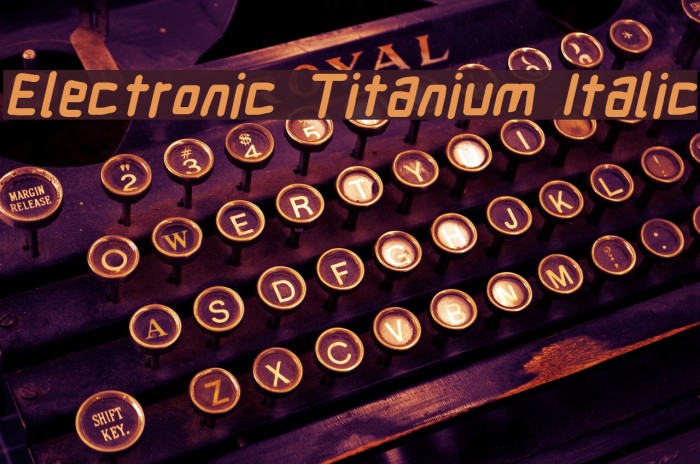 Electronic Titanium Italic Font examples