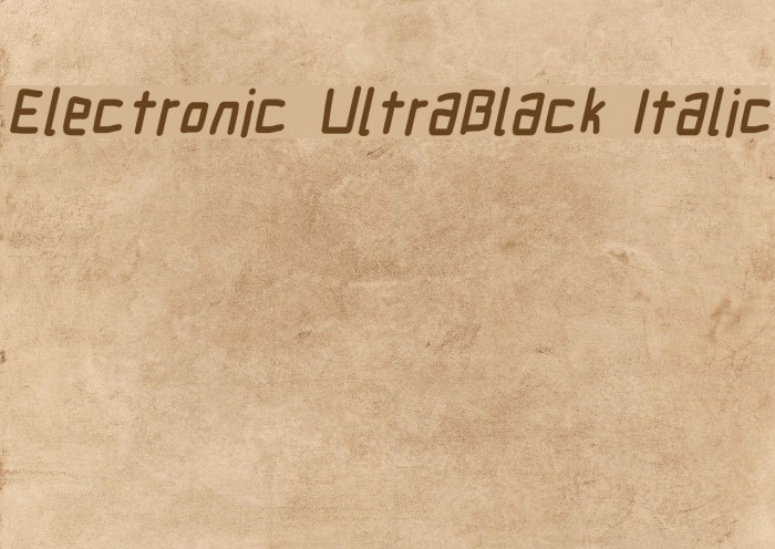 Electronic UltraBlack Italic Font examples