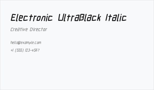 Electronic UltraBlack Italic Business Card