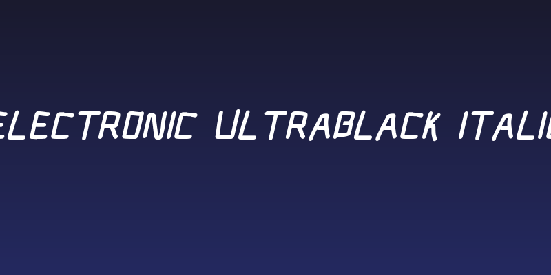 Electronic UltraBlack Italic Social Header