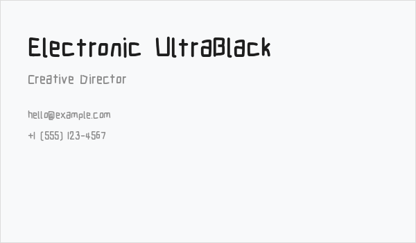 Electronic UltraBlack Business Card
