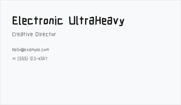 Electronic UltraHeavy Business Card