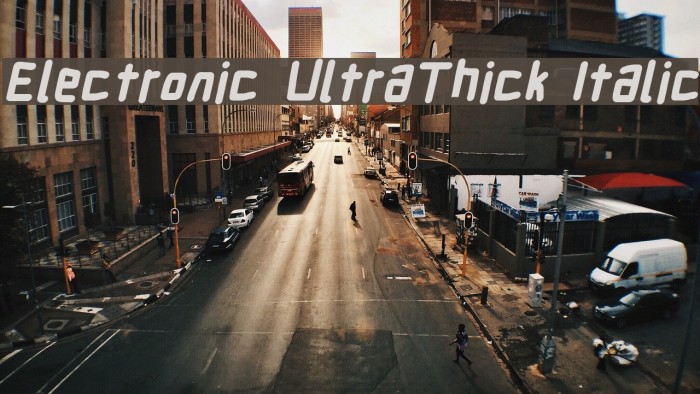 Electronic UltraThick Italic Font examples