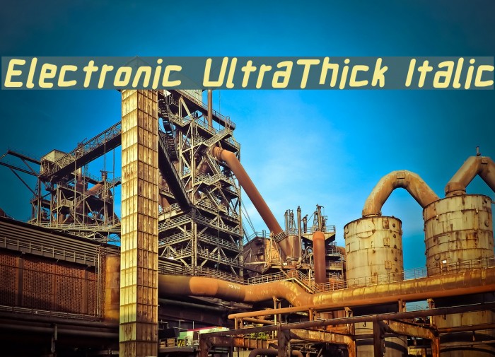 Electronic UltraThick Italic Font examples