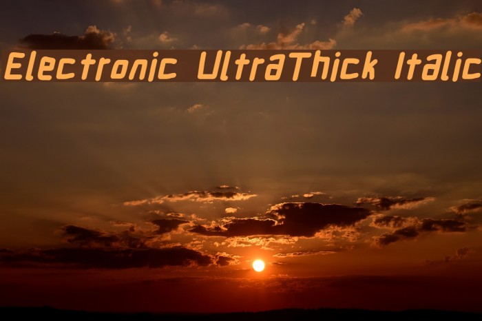 Electronic UltraThick Italic Font examples