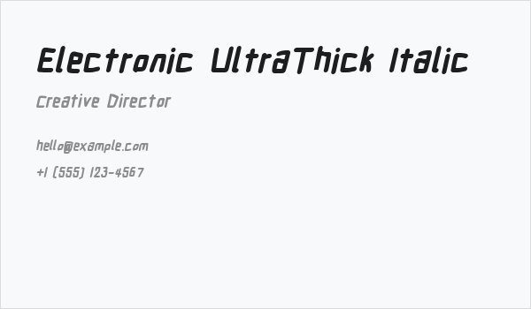 Electronic UltraThick Italic Business Card