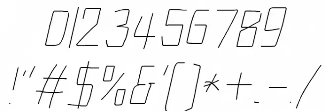 Electronic UltraThin Italic Font OTHER CHARS