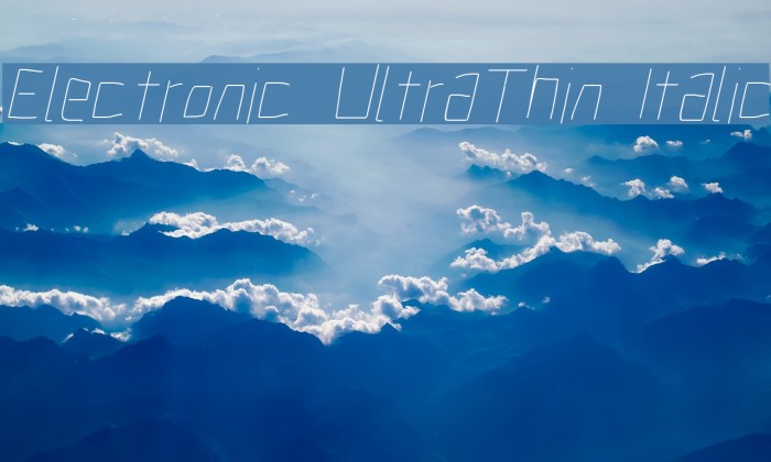 Electronic UltraThin Italic Font examples