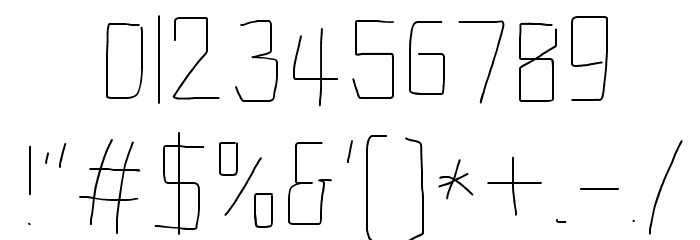Electronic UltraThin Font OTHER CHARS