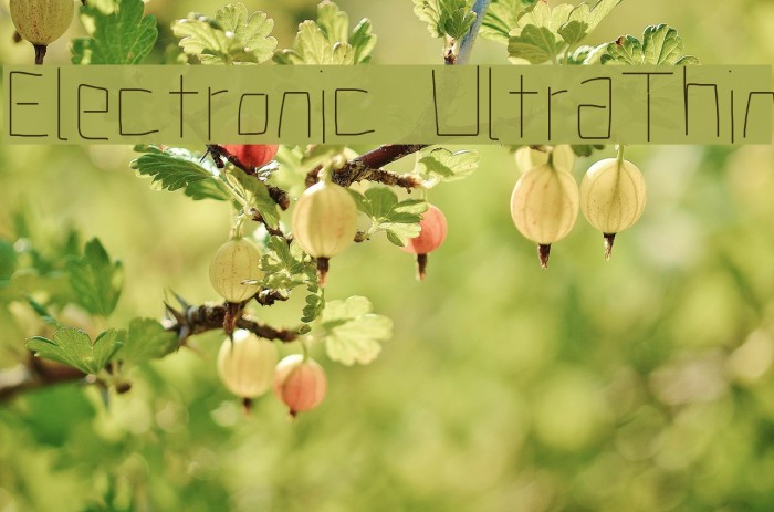 Electronic UltraThin Font examples