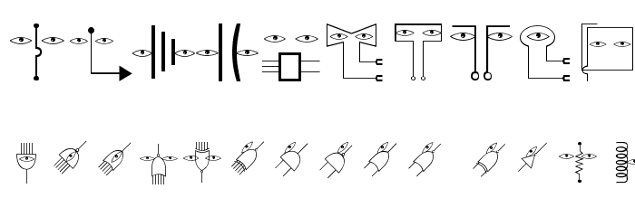 ElectronicFaces Font OTHER CHARS