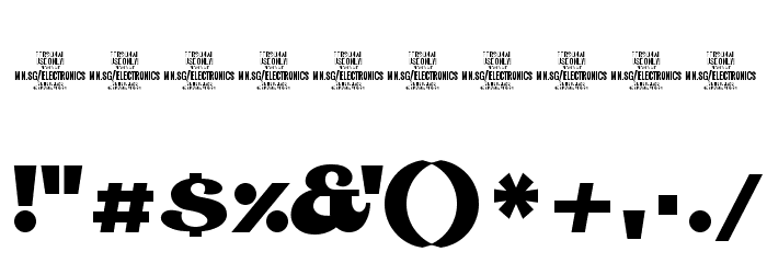 Electronics PERSONAL USE Font OTHER CHARS