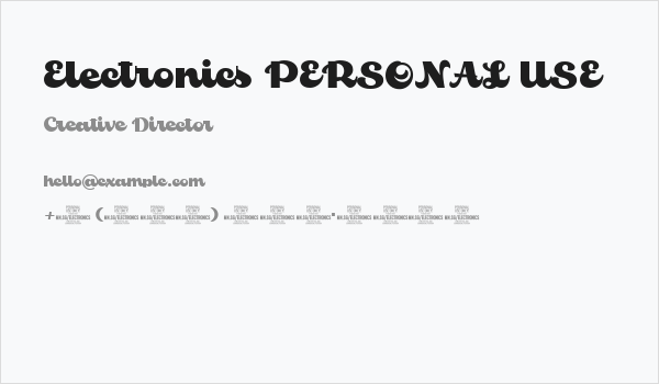 Electronics PERSONAL USE Business Card