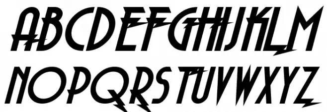 Electrorocket Bold Italic Caratteri MAIUSCOLE