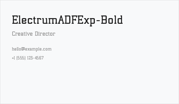 ElectrumADFExp-Bold Business Card