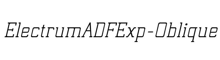 ElectrumADFExp-Oblique  Free Fonts Download