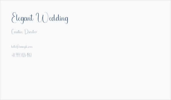 Elegant Wedding Business Card