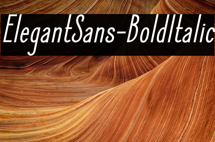 ElegantSans-BoldItalic Example 1