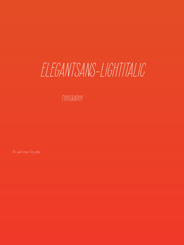 ElegantSans-LightItalic Poster