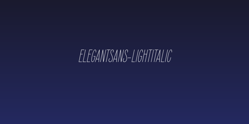 ElegantSans-LightItalic Social Header