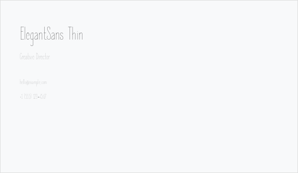 ElegantSans-Thin Business Card