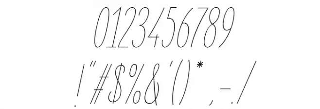 ElegantSans-ThinItalic Font OTHER CHARS