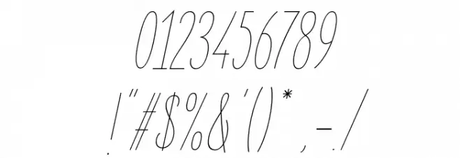 ElegantSans-ThinItalic Font OTHER CHARS