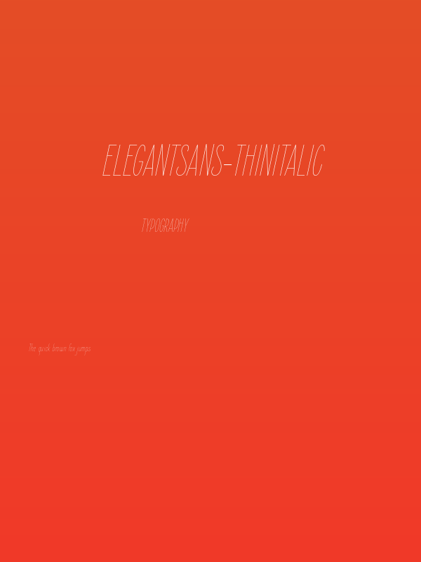 ElegantSans-ThinItalic Poster