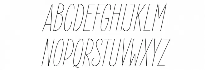 ElegantSans-ThinItalic Caratteri MAIUSCOLE