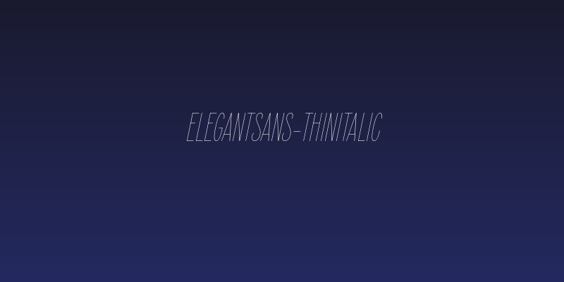 ElegantSans-ThinItalic Social Header