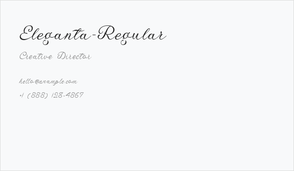 Eleganta-Regular Business Card