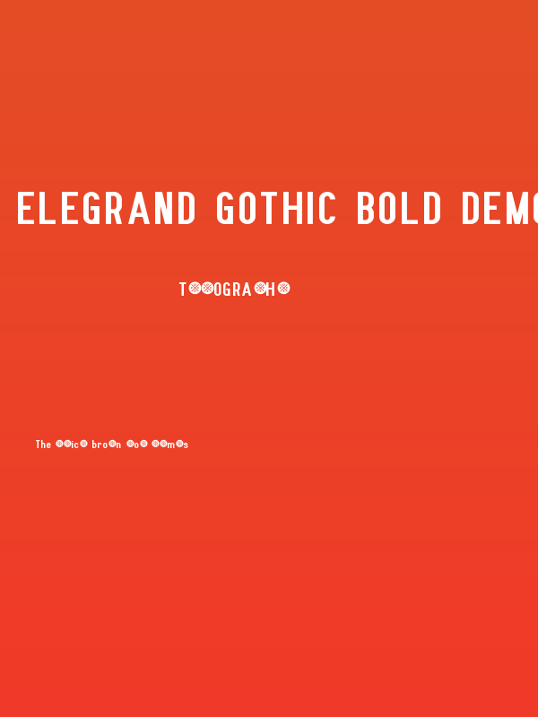 Elegrand Gothic Bold Demo Poster