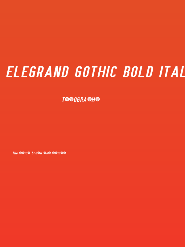 Elegrand Gothic Bold Italic Poster