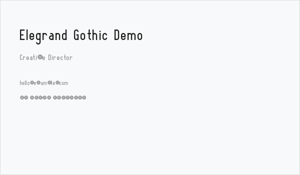 Elegrand Gothic Demo Business Card