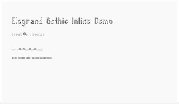 Elegrand Gothic Inline Demo Business Card