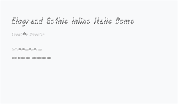 Elegrand Gothic Inline Italic Demo Business Card