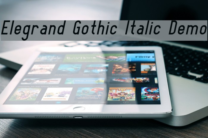 Elegrand Gothic Italic Demo Font examples