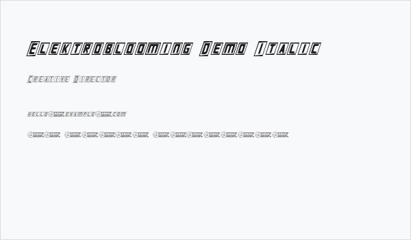Elektroblooming Demo Italic Business Card