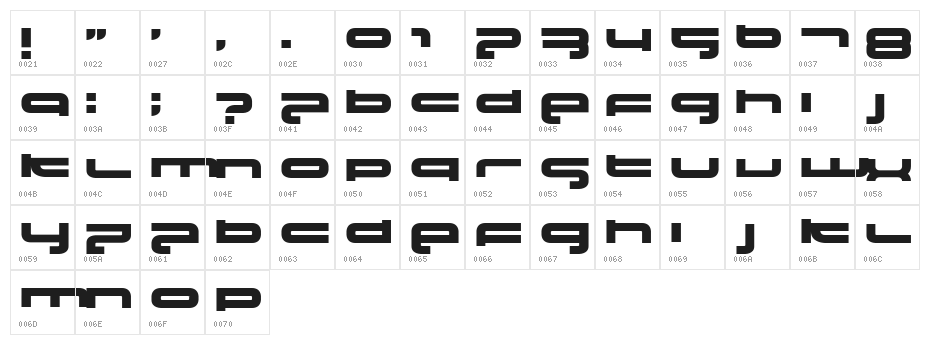 Elektrofant by Norwegian Ink Character Map